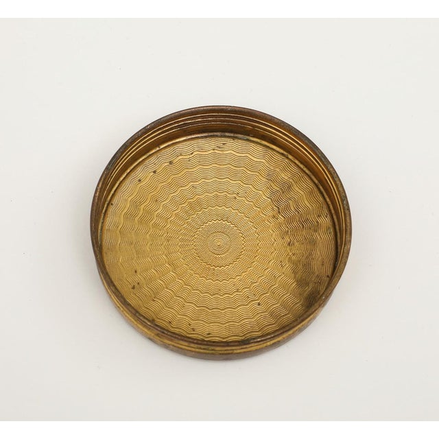 Victorian 19th C. Gilt Dressing Jar With Enamel For Sale - Image 3 of 10