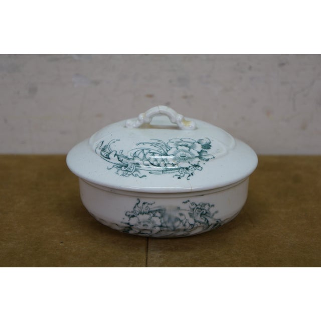 Early 20th Century Antique Porcelain Ceramic Lidded Butter Dishes Casseroles Tureens 6" - Set of 5 For Sale - Image 5 of 18