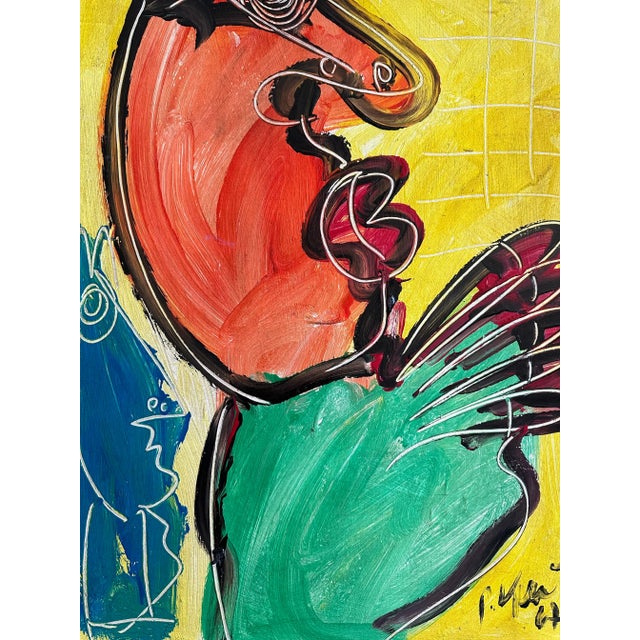 Abstract Rare, Titled Mirovian Style Painting, Peter Keil, 1967 - Junge Wilde Collection For Sale - Image 3 of 5
