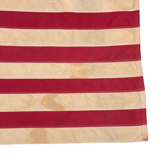 American Vintage Cotton Embroidered Bennington 76 American Flag For Sale - Image 3 of 5