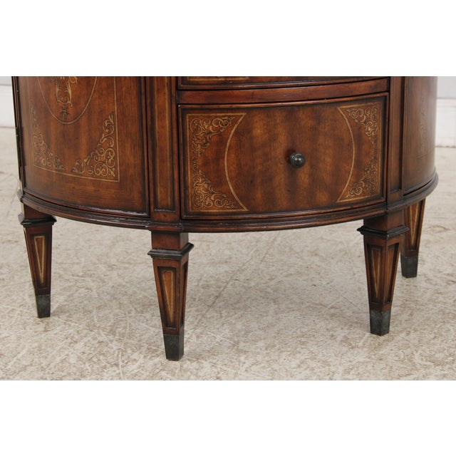 Theodore Alexander 4 Drawer 2 Door Mahogany Demilune Cabinet For Sale - Image 10 of 18