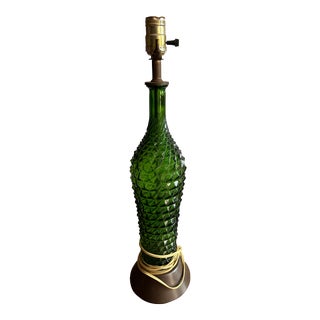 Vintage 1960's Empoli Glass Bottle Lamp For Sale