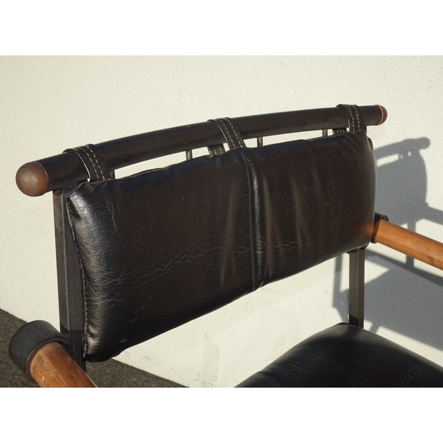 Black Set of Three Vintage Cleo Baldon Style Mid Century Modern Black Barstools For Sale - Image 8 of 17