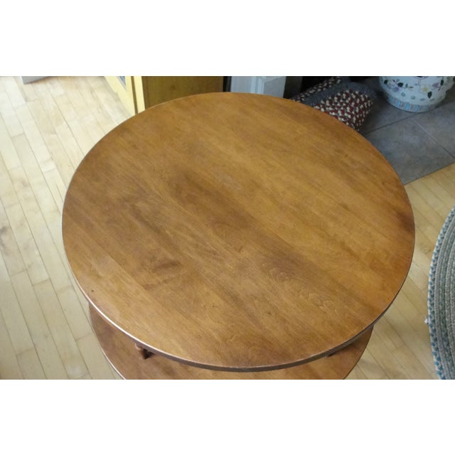 Brown 1970s Vintage Baumritter Ethan Allen 2 Tier Drum Accent Table For Sale - Image 8 of 10