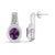Haus of Brilliance Sterling Silver Oval Purple Amethyst and Diamond Accent Rope Design Drop Earrings For Sale - Image 4 of 4