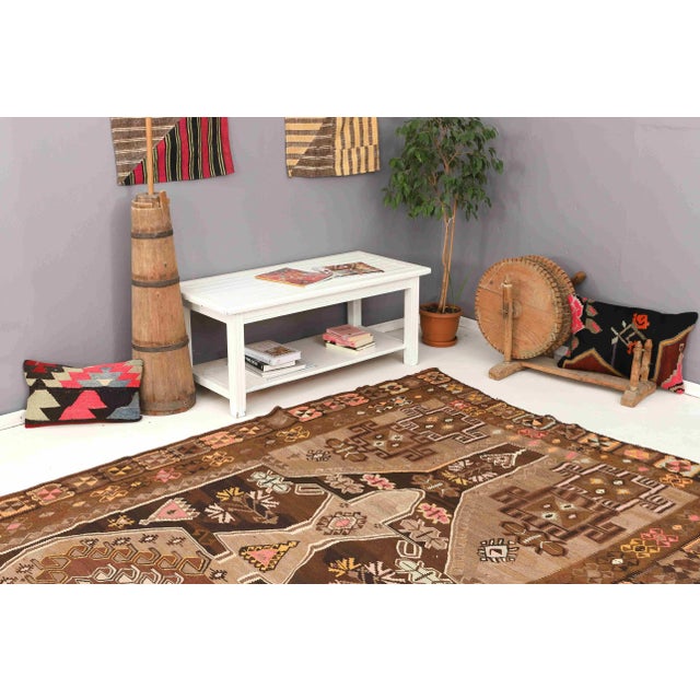 Vintage Turkish Wool Kilim Rug For Sale In Los Angeles - Image 6 of 7