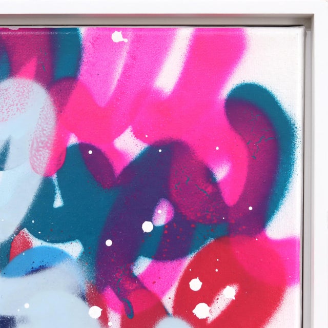 Abstract Poppin' Graff - Abstract Colorful Textural 'Love You' Graffiti Mixed Media Original Artwork by Amber Goldhammer For Sale - Image 3 of 9