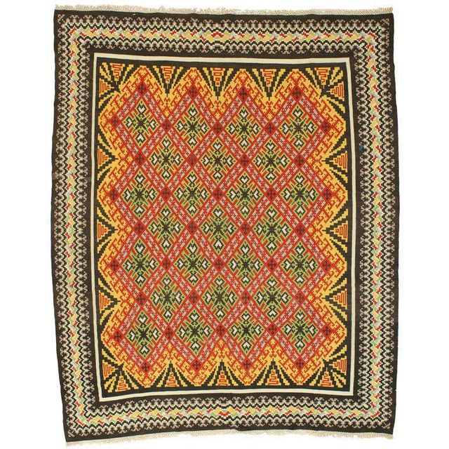 Antique Colorful Kilim Rug 9′10″ × 11′1″ Chairish