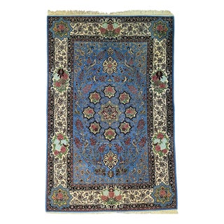 Isfahan Rug in Hand-Knotted Wool For Sale