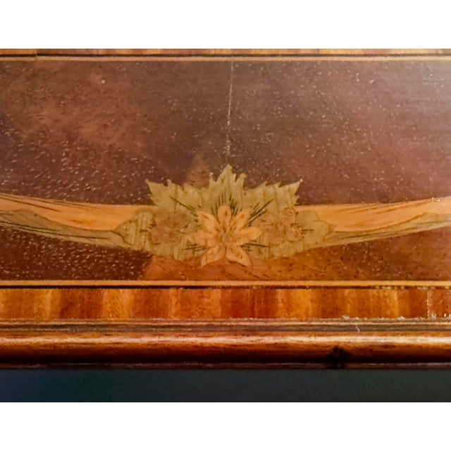 Wood Cheval or Standing Dressing Mirror With Inlaid Mahogany Frame From England For Sale - Image 7 of 18