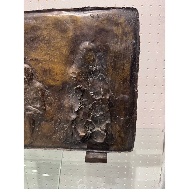 Late 20th Century Mid Century Vintage Modern Abstract Brutalist Bronze Signed Dated Sculpture For Sale - Image 4 of 8