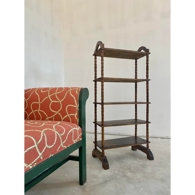 Rustic Mid 19th Century Folk Art Primitive Spool Shelf For Sale - Image 3 of 18