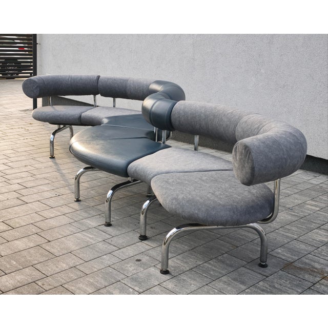 Large Cobra / Pipeline Modular Sofa by Johannes Foersom and Peter Hiort Lorenzen for Erik Jørgensen, 1980s, Set of 7 For Sale - Image 4 of 13