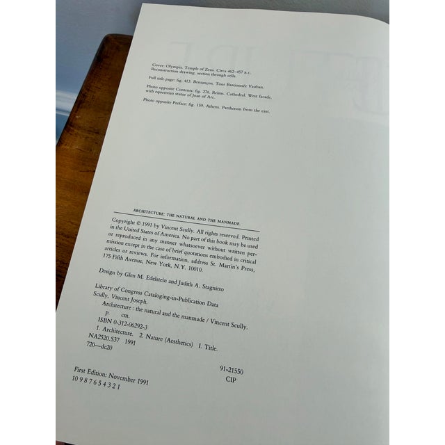 1990s 1991 First Edition "Architecture: The Natural and the Manmade" Book by Vincent Scully For Sale - Image 5 of 11