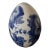 Vintage Blue and White Porcelain Decorative Egg For Sale