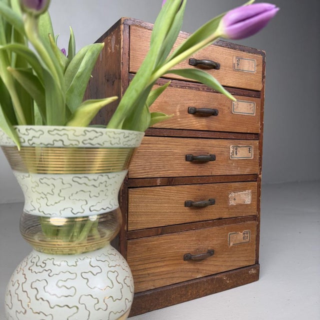 Japanese Archive Cabinet with 5 Drawers, 1930s For Sale - Image 6 of 15