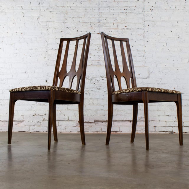 Mid 20th Century 1962-1970 Mid Century Modern Broyhill Brasilia Walnut Dining or Side Chairs a Pair For Sale - Image 5 of 17