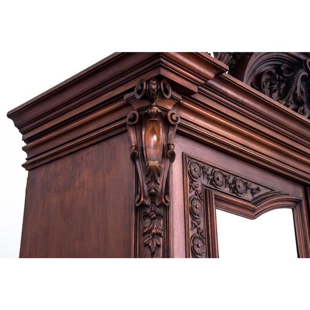 Antique Glass Mirror Wardrobe, France For Sale - Image 9 of 15