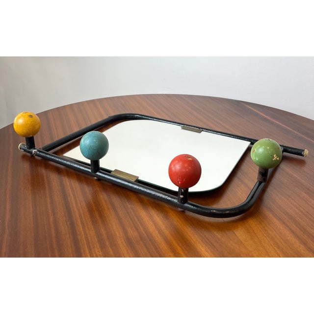 1950s Wall Coat Rack with Mirror by Roger Féraud, France, 1950s For Sale - Image 5 of 18