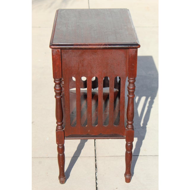 Early 20th Century Arts & Crafts Victorian Revival Slatted Side Table With Turned Legs For Sale - Image 10 of 15