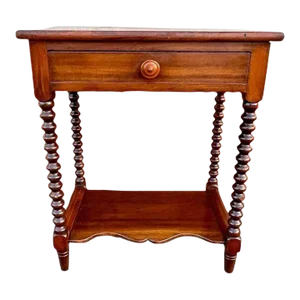 Antique Mahogany Barley Twist Legs Side Work Table.