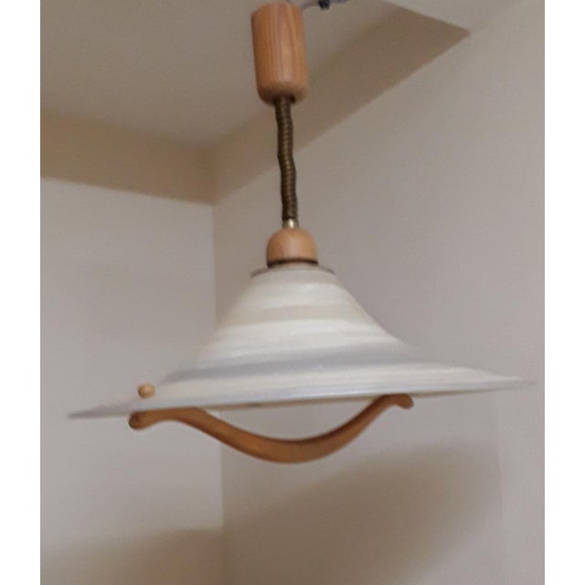 Vintage German Ceiling Lamp in Pine, 1980s For Sale - Image 4 of 15