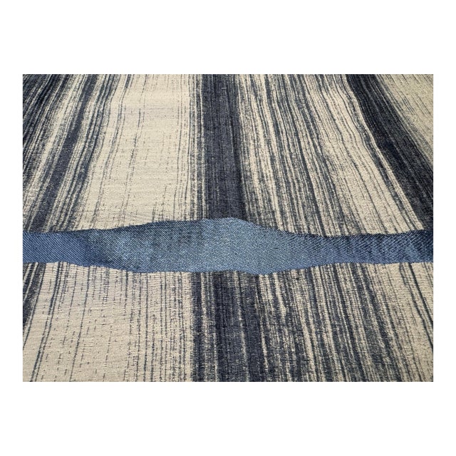 Kravet Lee Jofa Threads Latitude Indigo Dresden Abstract Upholstery Drapery Fabric For Sale