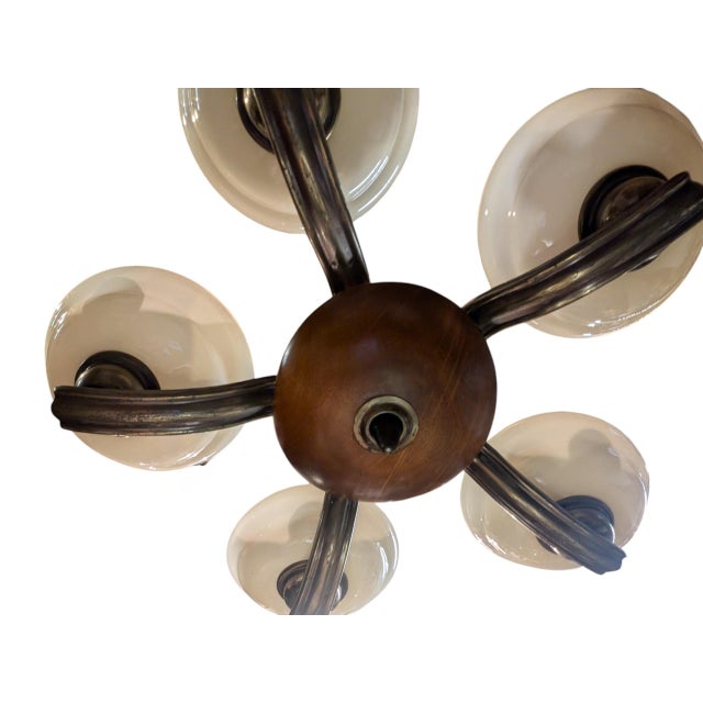 Five Arm Pendant Light by Paaavo Tynell for Oy Taito Ab, 1940s For Sale - Image 6 of 15