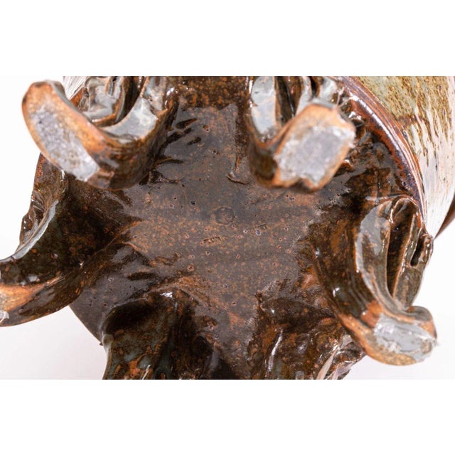 Ceramic John Glick Modernist Stoneware Glazed Ceramic Footed Planter Plum Tree Pottery For Sale - Image 7 of 7
