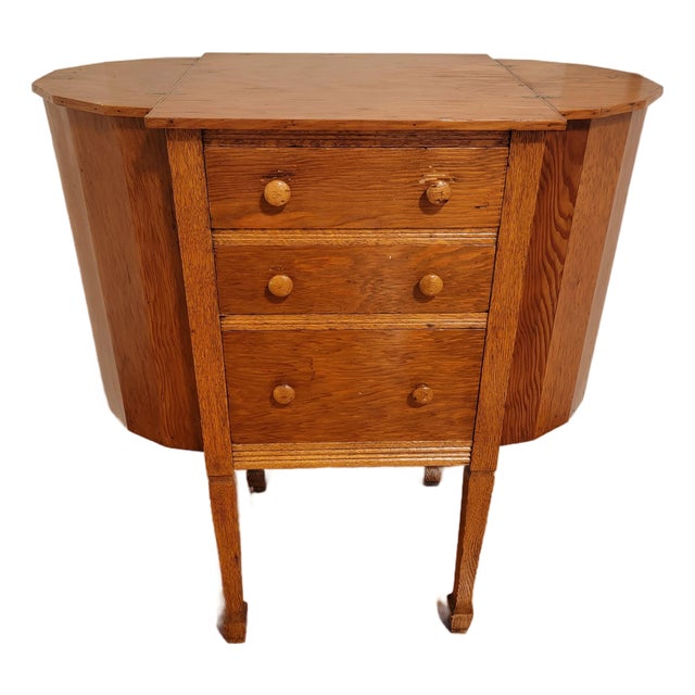 American Oak Martha Washington Sewing Cabinet / Accent Chest, C. 1925–1935 For Sale