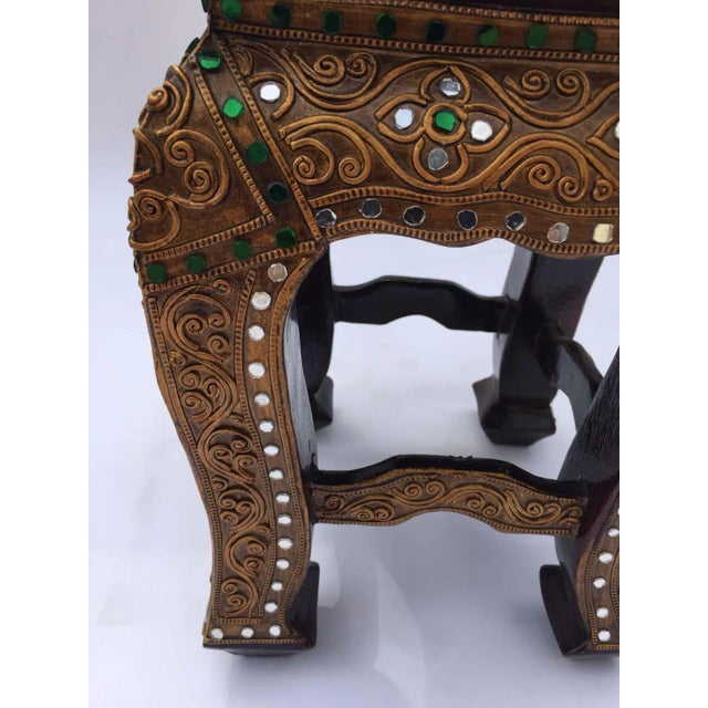 1960 Asian Wooden Temple Gilded Low Table For Sale - Image 9 of 12