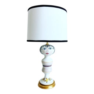 1960s Italian Modern Figural Lamp & Shade For Sale