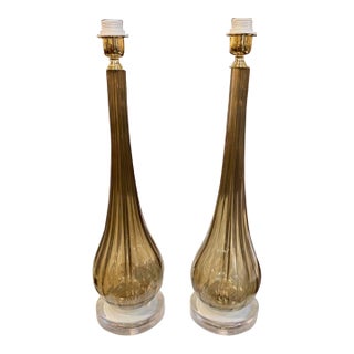 Fume Murano Glass Bulb Form Lamps For Sale
