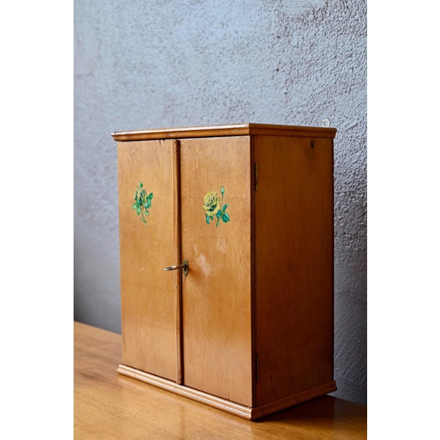 Wood Small Vintage Bohemian Wall-Mounted Pharmacy Cabinet, 1960s For Sale - Image 7 of 11
