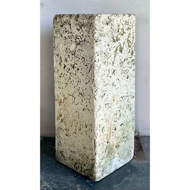 Vintage Coastal Solid Cut Coquina Stone Pedestal For Sale - Image 9 of 12