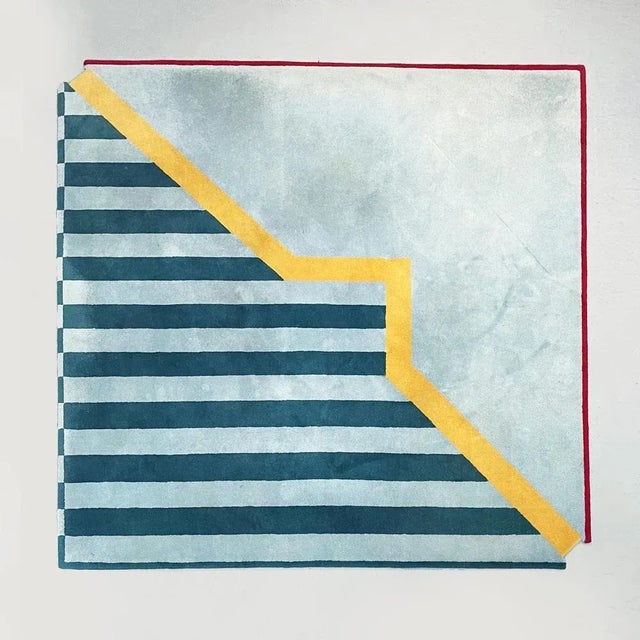 Mid-Century Italian Square Rug, 1980s For Sale - Image 3 of 14