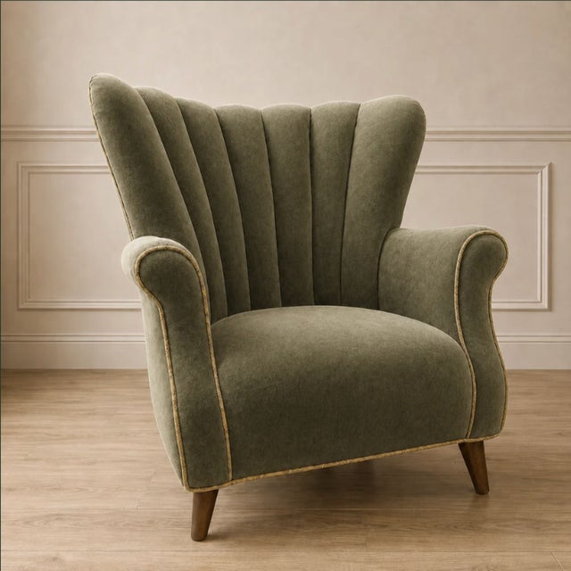 Sage Mohair Reader For Sale - Image 4 of 6