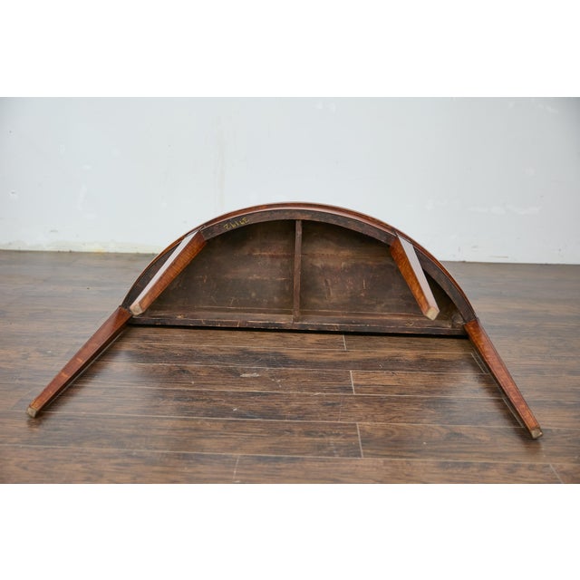 19th Century English Neoclassical Walnut Demi-Lune Table with Tapered Legs For Sale - Image 4 of 12