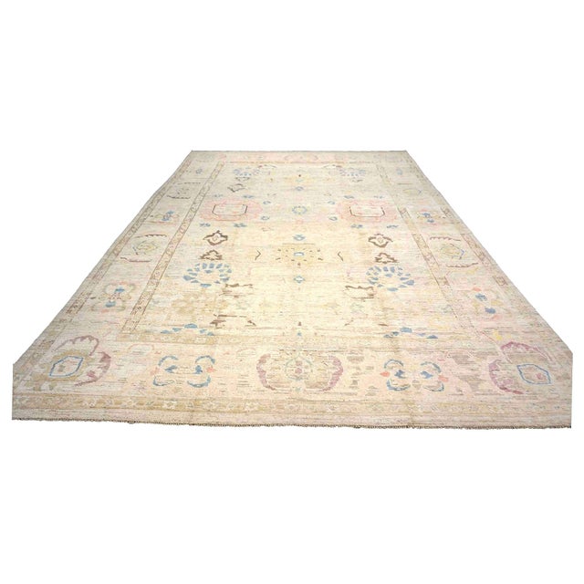 Condition: New Origin: Turkey Design: Oushak Actual size: 9'10" X 14'9" Thickness: 1/8" - 1/4" Colors: Tan, Ivory, Brown,...