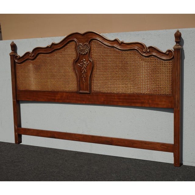 Heritage Vintage Drexel Heritage French Provincial Louis XV Cane King Headboard For Sale - Image 4 of 17
