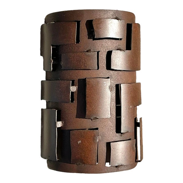 Vintage Boho French Brutalist Wall Sconce For Sale