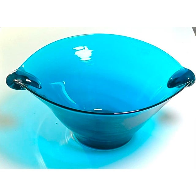 1940s Blenko Blob Handled Bowl #517l by Winslow Anderson For Sale - Image 10 of 12
