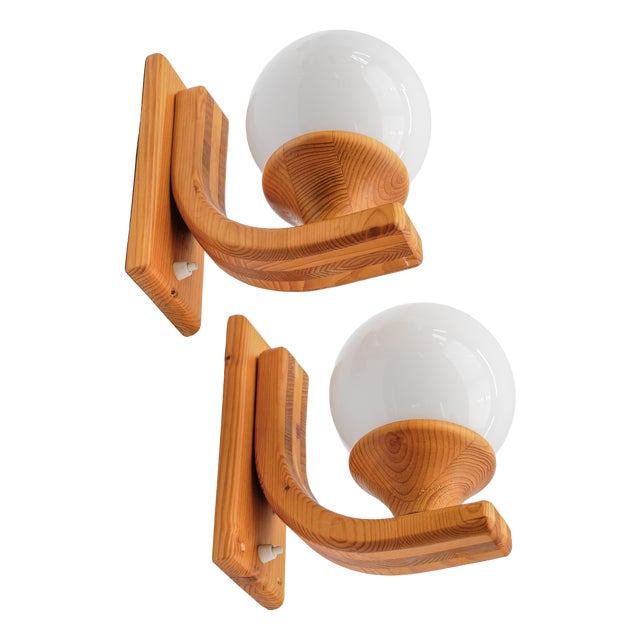 Wooden Wall Light from Domus, Italy, 1970s, Set of 2 For Sale