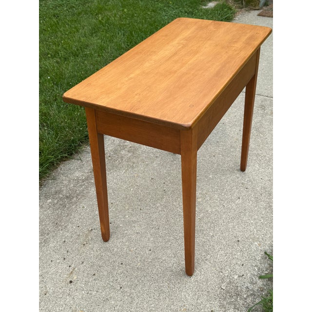 Wood Midcentury Americana Maple Writing Desk With Wooden Knobs For Sale - Image 7 of 12