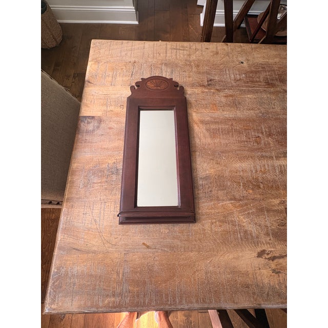 Glass 1980s Federal Style Mirror With Shelf For Sale - Image 7 of 10