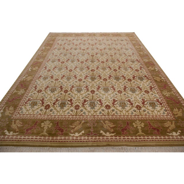 Ivory Vintage Spanish Alcaraz Design Carpet - 9'7" x 13'6" For Sale - Image 8 of 8