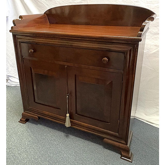 Mid 20th Century Mahogany Dry Sink Cabinet With Backsplash, Lock & Key For Sale In West Palm - Image 6 of 18