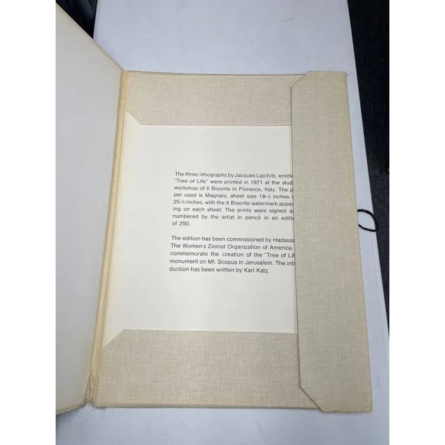 1970s Tree of Life by Jacques Lipchitz Three Lithograph Portfolio Signed and Numbered by Artist! #128/250 For Sale - Image 5 of 12