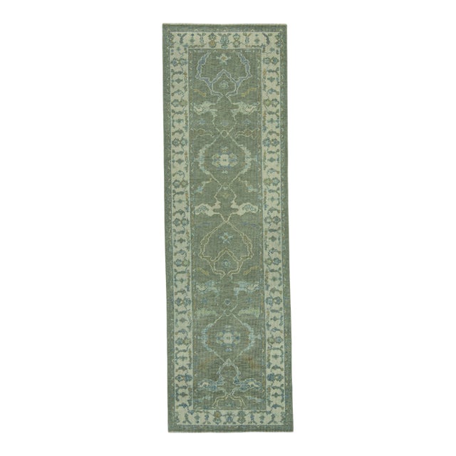 Turkish Oushak Rug 2'11" x 9'7" #19124 For Sale