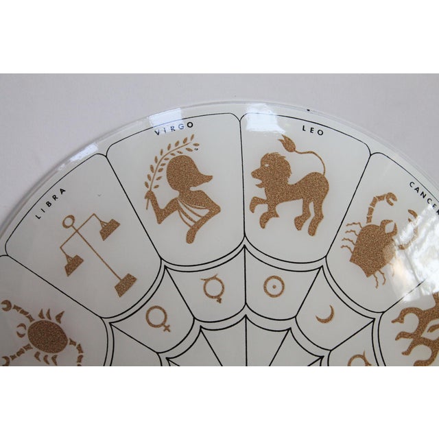 1970’s Zodiac Horoscope Astrology Flush Mount Light Fixture - Glass Cover Only For Sale - Image 10 of 10